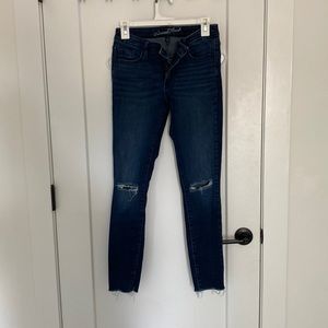 size 4 raw cut skinny jeans
